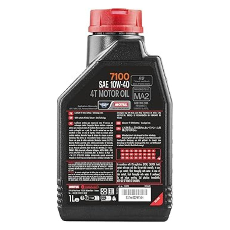 Motul 7100 4T 10W-40 Road & Off Road 100% Synthetic Motorcycle Oil – 1 Liter