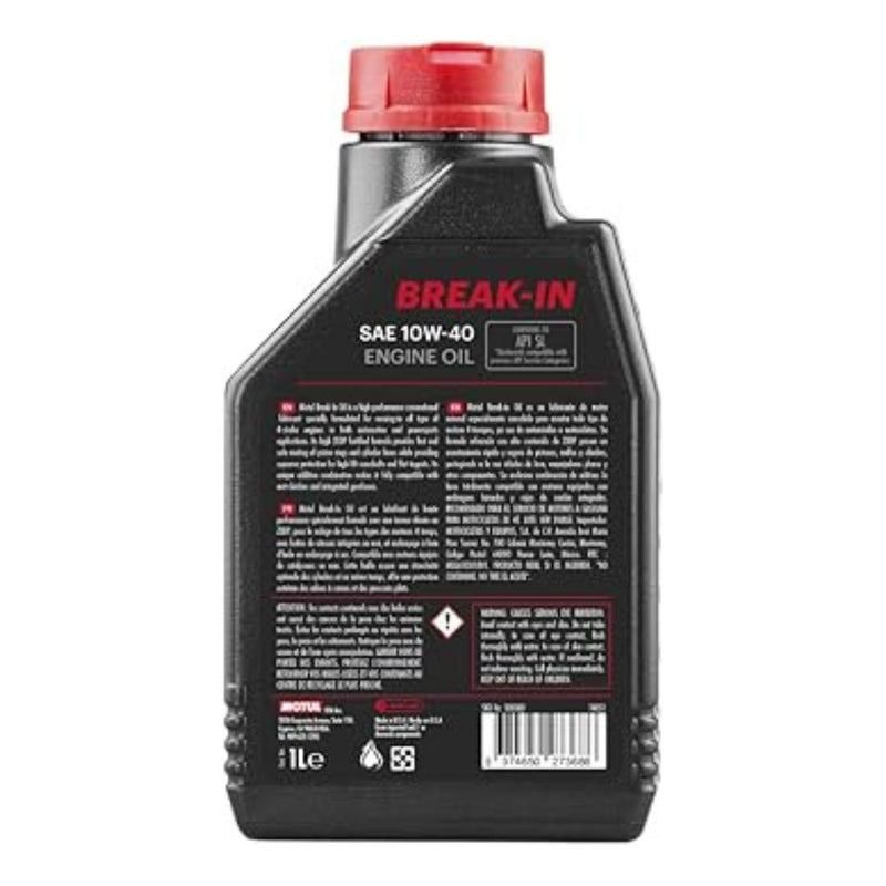Motul Break-in Engine Oil 4T Engines Auto Truck Powersports SAE 10W40 1L