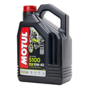 Motul 5100 4T 10W-40 4-Stroke Synthetic Blend Motorcycle Engine Oil – 4 Liters | Ester Technology for Smooth Gear Shifts & Reliable Protection