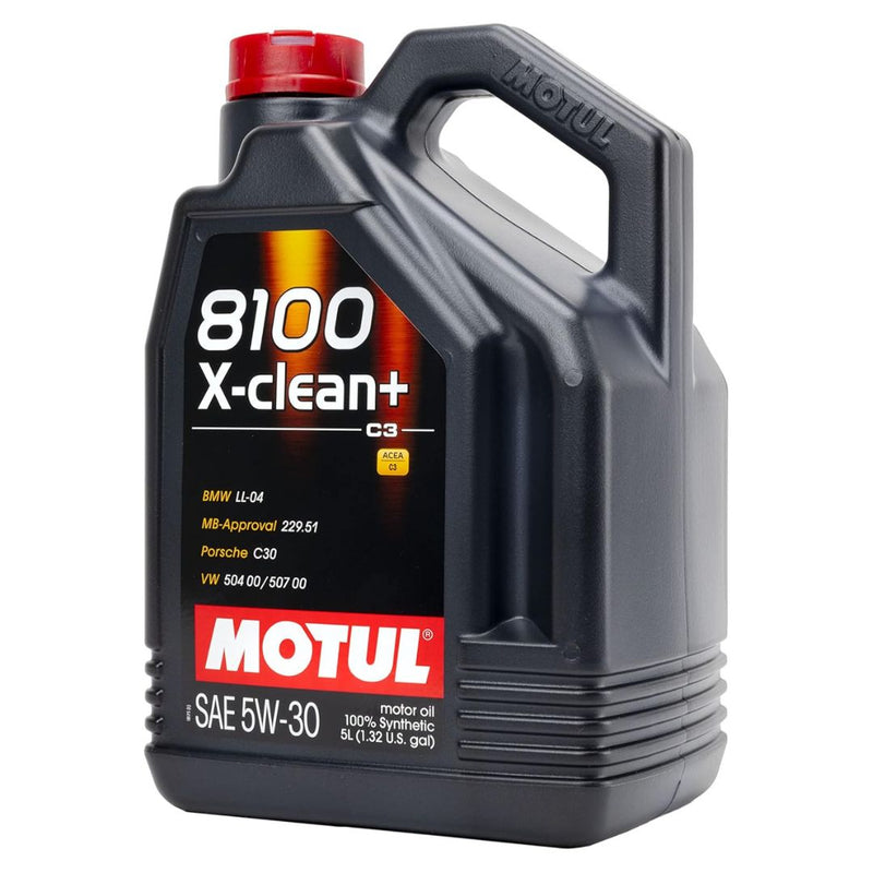 Motul 8100 X-Clean+ 5W30 100% Synthetic Engine Oil 5 Liter (106377)