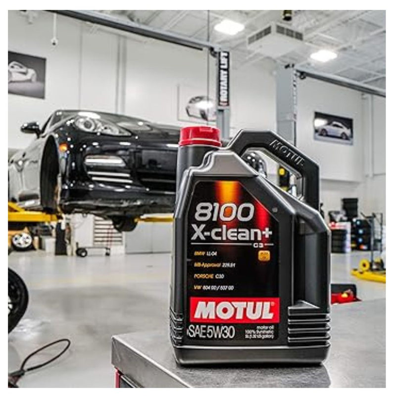 Motul 8100 X-Clean+ 5W30 100% Synthetic Engine Oil 5 Liter (106377)