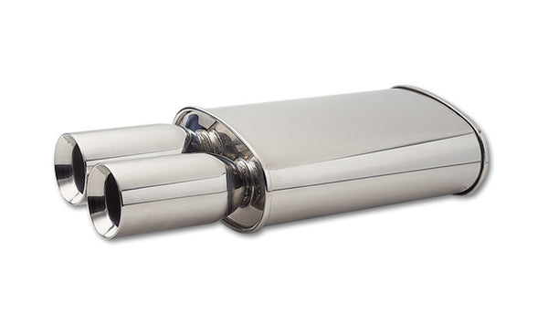 VIBRANT PERFORMANCE Oval Muffler 3in Inlet w/ Dual 3.5in Round Tip 1047
