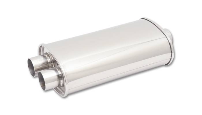 VIBRANT PERFORMANCE STREETPOWER Oval Muffler 3in Inlet x 3in Dual Out 1136