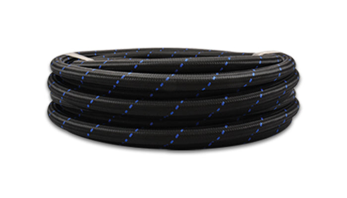 VIBRANT PERFORMANCE 20ft Roll -8 Black Blue Nylon Braided Flex Hose 11978B