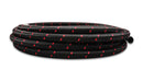 VIBRANT PERFORMANCE 5ft Roll -8 Black Red Ny lon Braided Flex Hose 11988R