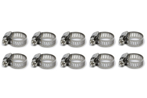 VIBRANT PERFORMANCE S.S. Worm Gear Clamps .25in to .63in 10 Pack 12150