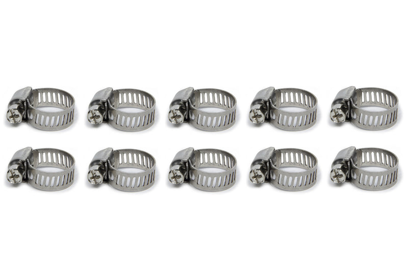 VIBRANT PERFORMANCE S.S. Worm Gear Clamps .25in to .63in 10 Pack 12150