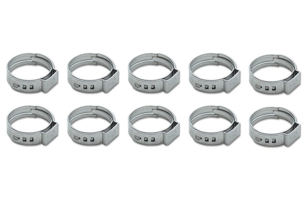 VIBRANT PERFORMANCE Stainless Steel Pinch Cl amps 16.0-19.2mm 10 Pack 12277