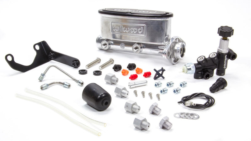 WILWOOD Alum Tandem M/C Kit w/ Brkt & Prop Valve 1.12in 261-13270-P