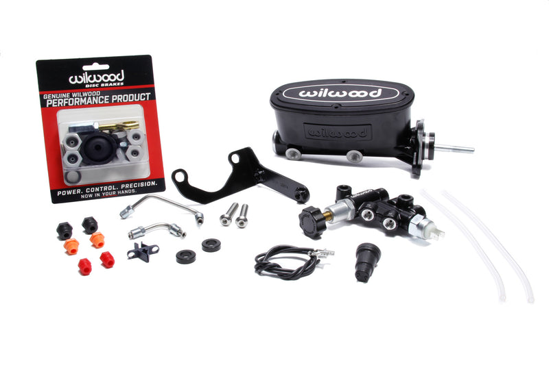 WILWOOD Alum. Tandem M/C Kit w/ Brkt Prop Valve 15/16in 261-14158-BK