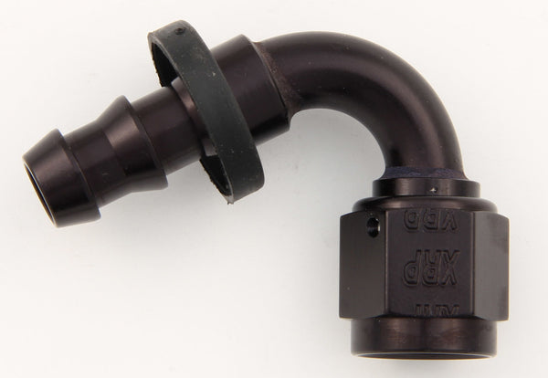 XRP-XTREME RACING PROD. #6 120 Deg Push-On Hose End Black 231206BB