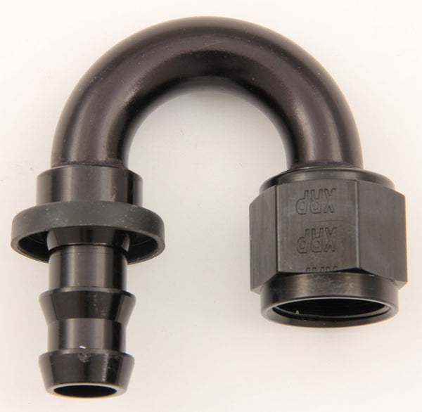 XRP-XTREME RACING PROD. #8 180 Deg Push-On Hose End Black 231808BB